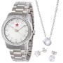 Relógio Feminino Prateado Original Quebec Com Colar e Brincos Imagem de Relógio Feminino Prateado Original Quebec Com Colar e Brincos