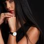Imagem de Relógio Feminino Pulseira Couro Preto Elegante Casual Analógico New Port 32mm