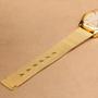 Imagem de Relógio Feminino Pulso Aço Geneva Inoxidável Quartz Dourado
