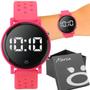 Imagem de Relogio feminino silicone rosa digital premium led + caixa ajustavel esportivo data qualidade leve