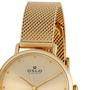 Imagem de Relógio Feminino Slim Dourado Vidro Safira Pulseira Telinha - Oslo