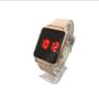 Imagem de Relógio Feminino Unissex digital Led Quadrado Sports Watch Tendência Moda Dourado Rose