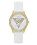 Imagem de Relógio GUESS Ladies 38 mm, pulseira branca, mostrador branco, capa dourada