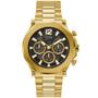 Imagem de Relógio GUESS para homens, 46 mm, pulseira dourada, mostrador preto