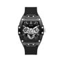 Imagem de Relógio GUESS Trend, estojo multifuncional de 43 mm, silicone preto, masculino