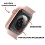 Imagem de Relógio Inteligente Feminino Smartwatch W28 Pro Series 8 Rose Gold + Pulseira Metal e Película Versão Atualizada