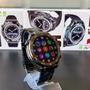 Imagem de Relogio Inteligente Masculino Smart Watch Redondo C/2 Pulseira Extra Android iOS X5 Preto