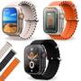 Imagem de Relogio Inteligente Smartwatch Hw9 Ultra Max Laranja Tela 2.2 Amoled Gps Bussola + Pulseira Extra