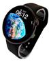 Imagem de Relógio inteligente Smartwatch Redondo Preto A80 troca pulseira ligações monitor cardíaco android e IOS