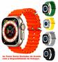 Imagem de Relógio Inteligente Smartwatch Ultra Unissex WatchFaces Bluetooth Gps NFC Monitor Cardíaco Passos Sono Atende Ligações Carrega Indução 