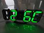 Imagem de Relógio led digital 3D alarme temperatura data preto/led verde
