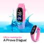 Imagem de Relogio Led Infantil + Oculos Sol + Pulseira Presilha + Anel ajustavel morango silicone acetato original pink strass led