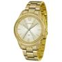 Imagem de Relogio Lince Feminino Dourado grande cravejado com pedrinhas strass LRGJ075L C2KX