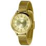 Imagem de Relogio Lince Feminino Dourado grande pulseira esteira malha de aço mesh LRG4747L38 C2KX