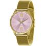 Imagem de Relogio Lince Feminino Dourado rosa algarismos romanos strass aço LRGH161L R3KX