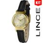 Imagem de Relógio LINCE KIT feminino dourado couro LRCH176L28 K00LC2PX