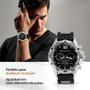 Imagem de Relogio Masculino Aço + Caixa + Pulseira + Cordão Crucifixo pai nosso inoxidável religioso Ajustavel social casual