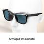 Imagem de Relogio masculino aço inox preto + oculos sol protecao uv analogico protecao uv presente branco