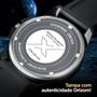 Imagem de relogio masculino aço inoxidável original pulseira ajustável social ajustavel ponteiro presente preto casual analogico
