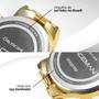 Imagem de Relogio Masculino Banhado Aco Inox Personalizado Caixa analogico casual original presente social