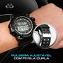 Imagem de Relógio masculino digital prova dagua + relogio bracelete pulseira ajustavel cronometro presente