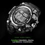 Imagem de Relogio masculino digital prova dagua silicone preto alarme cronometro resistente esportivo data