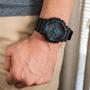 Imagem de Relógio Masculino G-Shock Fundo Preto Com Azul A Prova D'Água Anadigi GA-100-1A2DR Garantia de Um ano