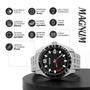 Imagem de Relogio Masculino Magnum Analogico Aço Inoxidavel Prata Mostrador Preto Original Resistente a Agua 2 Anos de Garantia MA32176T
