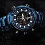 Imagem de Relógio masculino naviforce 9093 azul digital e analógico anadigi multifunção inox esportivo