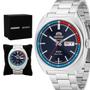 Imagem de Relogio Masculino Orient Automatico Analogico Aço Inoxidavel Prata Mostrador Azul Casual Original Resistente a Agua 1 Ano de Garantia ROF49SS032D1SX