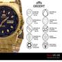 Imagem de Relógio Masculino Orient Dourado Automático Social Original Prova D'água Garantia 1 ano 469GP057FD1KX