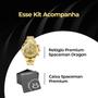 Imagem de Relogio masculino original aço inox grande dourado + caixa pesado analogico qualidade premium social