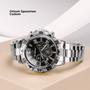 Imagem de relogio masculino prata grande original aço inox social + caixa preto social presente analogico casual original