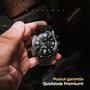 Imagem de relogio masculino preto aço + pulseira + cordao crucifixo robusto ponteiro prateado pesado original prata black piano