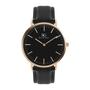 Imagem de Relógio Masculino preto com rose pulseira de Couro preta Gold Murray Black Saint Germain