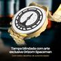 Imagem de Relogio Masculino Prova Dagua Dourado + Pulseira grande resistente original aço inoxidável robusto pesado presente
