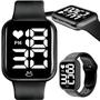 Imagem de Relógio Masculino Pulso Digital Led Quadrado Preto Casual Luxo Bonito Garantia