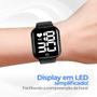 Imagem de Relógio Masculino Pulso Digital Led Quadrado Preto Casual Luxo Bonito Garantia