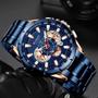 Imagem de Relógio Masculino Quartzo Pulseira Aço Curren 8363 Azul