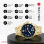 Imagem de Relogio Masculino Technos Analogico Aço Inoxidavel Dourado Mostrador Azul Performance Militar Original Resistente a Agua 1 Ano de Garantia 2115MYL1A