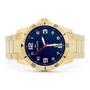 Imagem de Relógio Masculino Technos Militar Dourado Mostrador Azul Original Resistente à Água 2115MYL1A