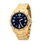 Imagem de Relógio Masculino Technos Militar Dourado Mostrador Azul Original Resistente à Água 2115MYL1A