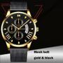 Imagem de Relógio Masculino Yole Pulseira De Aço Preto Com Dourado