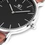 Imagem de Relógio Minimalista Masculino Couro Prata Saint Germain Bronx Black Silver 40mm