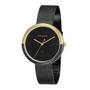 Imagem de Relogio Mondaine Fem. 32120LPMVHE3 Minimalista Dourado fundo Preto