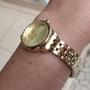 Imagem de Relogio Mondaine Feminino dourado Nossa Senhora Aparecida luxo cravejado com pedrinhas coração kit semi joia 99749LPMKDE1K1