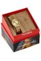 Imagem de Relogio Mondaine Feminino dourado Nossa Senhora Aparecida luxo cravejado com pedrinhas coração kit semi joia 99749LPMKDE1K1