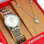Relógio Mondaine Feminino Original Prata À Prova DÁgua com NF Colar E Brincos 608P Imagem de Relógio Mondaine Feminino Original Prata À Prova DÁgua com NF Colar E Brincos 608P