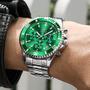 Imagem de Relógio OLEVS Masculino - Quartzo Redondo Verde com Mostrador 42,5 mm