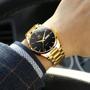 Imagem de Relógio OLEVS Men Gold Business Dress Analog Quartz Steel